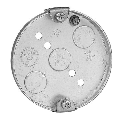 4 cubic in round pancake electrical box|pancake electrical box exterior.